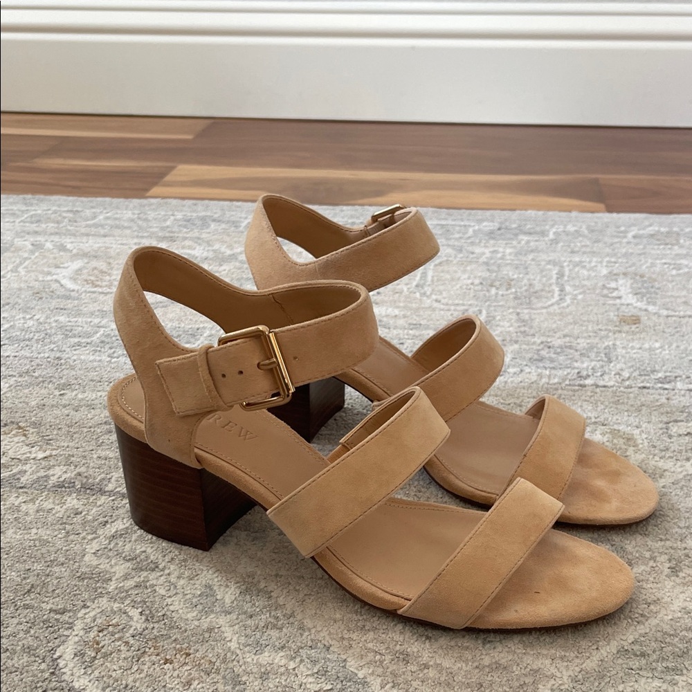 J. Crew Tan Block Heel Sandals